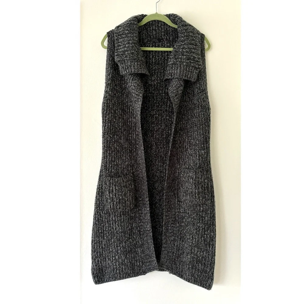 Prana Thalia wool blend black dark gray grey duster sweater - Picture 6 of 16